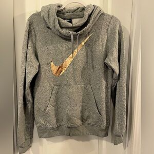 Nike Gray and Gold Hoodie